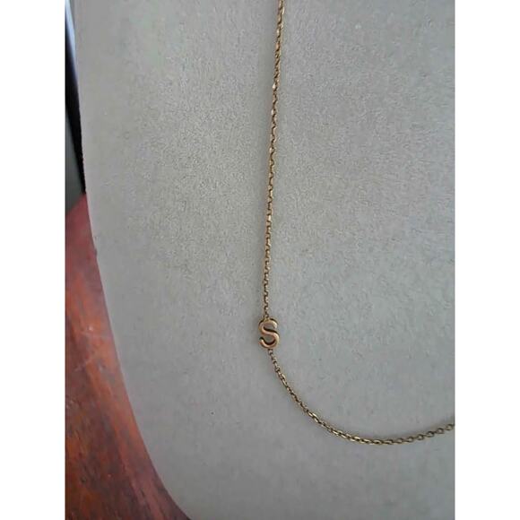 New Sterling Silver Gold-Tone Asymmetrical "S" Necklace from Macy's. - Picture 2 of 5